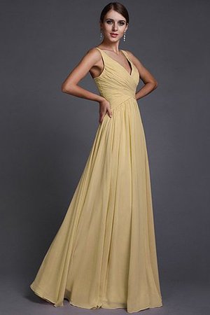 Normale Taille A Linie V-Ausschnitt Prinzessin Bodenlanges Brautjungfernkleid - Bild 11