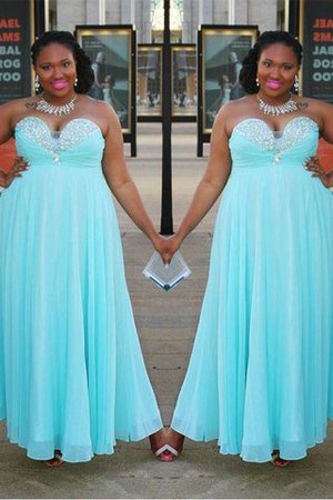 Vestido de Fiesta en Gasa de Hasta el suelo de Escote Corazón de Cremallera - Foto 1