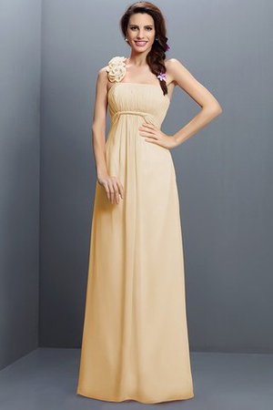 Robe demoiselle d'honneur longue en chiffon de bustier avec zip avec fleurs - Photo 7