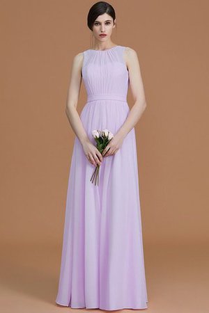 Gerüschtes Natürliche Taile Reißverschluss Bodenlanges Brautjungfernkleid aus Chiffon - Bild 25