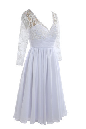 Formal Vestido de Novia en Encaje de Recatado de Lujoso de Largo - Foto 4