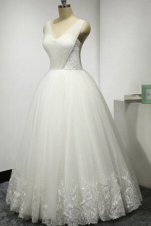 Abito da Sposa con Increspato con Piega in Tulle radiosa A-Line Allacciato - Foto 3
