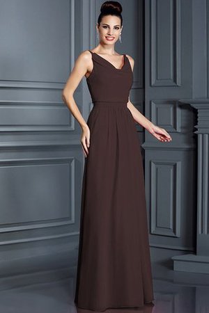 Robe demoiselle d'honneur longue de princesse en chiffon fermeutre eclair a-ligne - Photo 6