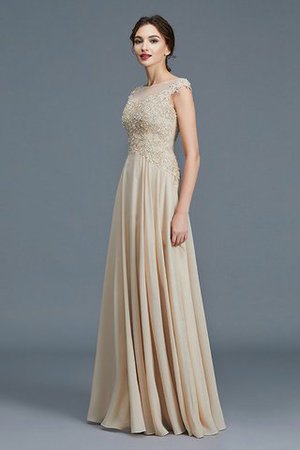 Robe mère de mariée naturel jusqu'au sol manche nulle avec chiffon a-ligne - Photo 3