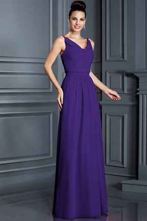 Robe demoiselle d'honneur longue de princesse en chiffon fermeutre eclair a-ligne - Photo 23