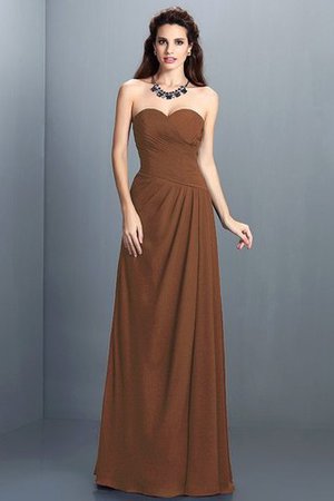 Prinzessin Ärmelloses A-Linie Brautjungfernkleid mit Herz-Ausschnitt mit Plissierungen - Bild 4