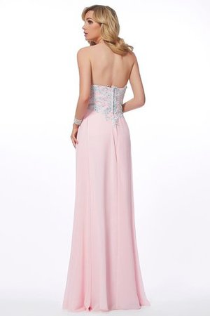 Herz-Ausschnitt Chiffon Normale Taille Ärmellos Abendkleid mit Reißverschluss - Bild 2