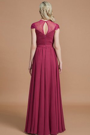 Abito da Damigella in Chiffon Principessa con Manica Corte Naturale A-Line - Foto 35