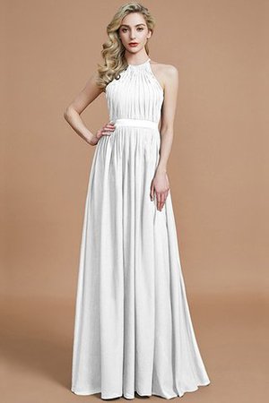Robe demoiselle d'honneur manche nulle avec zip ruché jusqu'au sol en chiffon - Photo 33