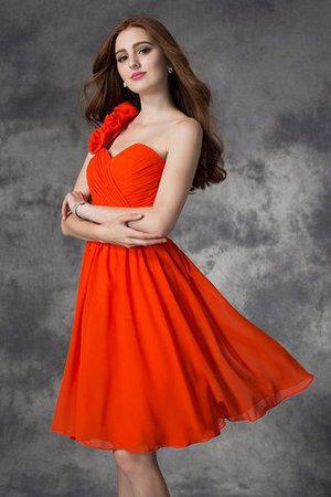 Ärmelloses A Linie Ein Schulter Prinzessin Cocktailkleid aus Chiffon - Bild 5
