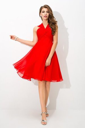 Plissiertes Spaghetti Träger Ärmelloses Prinzessin Formelles Cocktailkleid - Bild 3