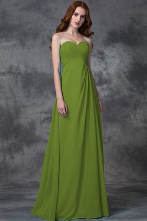 Ärmelloses A-Linie Chiffon Reißverschluss Bodenlanges Brautjungfernkleid - Bild 14