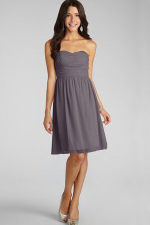 Robe demoiselle d'honneur bref en chiffon ruché col en forme de cœur - Photo 2
