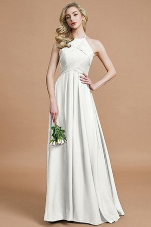 Natürliche Taile Prinzessin Reißverschluss Gerüschtes Bodenlanges Brautjungfernkleid - Bild 21