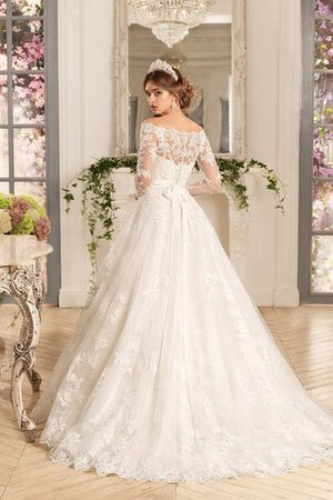 Robe de mariée longue mode de col en cœur appliques epaule nue - Photo 2