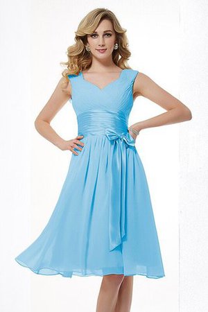 Normale Taille A-Linie Prinzessin Drapiertes Brautjungfernkleid aus Chiffon - Bild 2