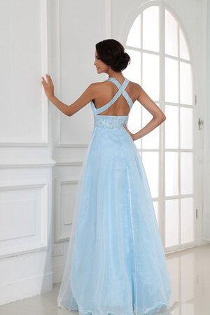 Plissiertes Nackenband luxus Modern Abendkleid mit V-Ausschnitt mit kreuz - Bild 4