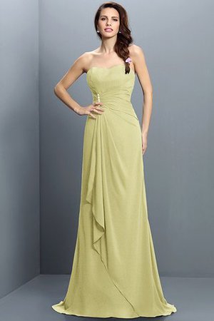 Ärmelloses Chiffon Sweep train Brautjungfernkleid mit Rücken Schnürung mit Plissierungen - Bild 8
