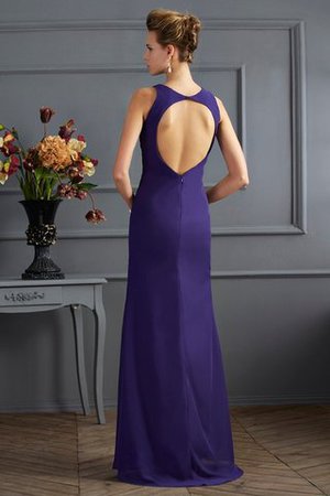 Ärmelloses Enges Normale Taille Chiffon Abendkleid mit Plissierungen - Bild 2