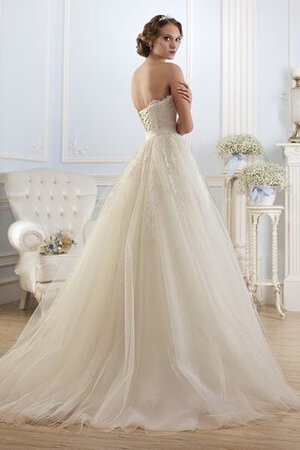 Meerjungfrau Sweep train langes bodenlanges Brautkleid mit natürlicher Taille mit Applikation - Bild 2