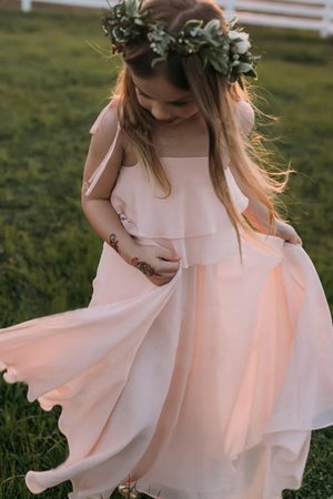 Abito da cerimonia bambini naturale a terra fantastico con fiore conotta in chiffon - Foto 2