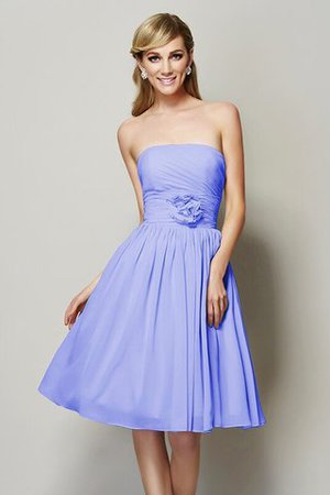 Robe demoiselle d'honneur courte avec chiffon de bustier avec zip a-ligne - Photo 16