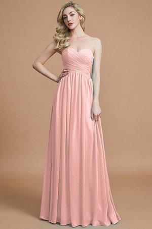 Robe demoiselle d'honneur naturel d'empire avec chiffon ruché jusqu'au sol - Photo 26