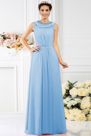 Boot-Ausschnitt Chiffon Reißverschluss Prinzessin Bodenlanges Brautjungfernkleid - Bild 2