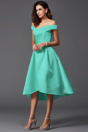 A Linie Schulterfrei Hoch Niedrig Rocklänge-asymmetrisches Mini Brautjungfernkleid - Bild 15