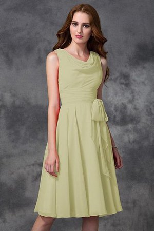 Abito da Damigella Naturale Principessa in Chiffon A-Line Cerniera - Foto 10