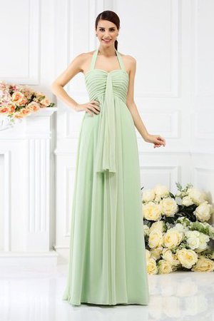 Robe demoiselle d'honneur plissage longue avec sans manches de dos nu en chiffon - Photo 1