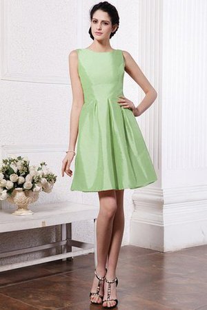 A-Line Normale Taille Schaufel-Ausschnitt Mini Brautjungfernkleid aus Taft - Bild 25