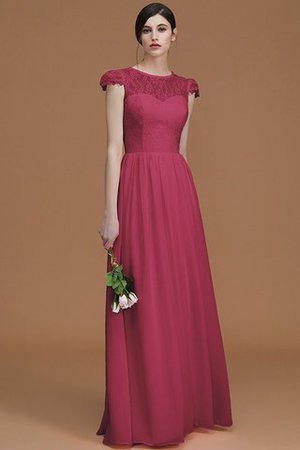 A-Linie Normale Taille Reißverschluss Bodenlanges Brautjungfernkleid mit Bordüre - Bild 11