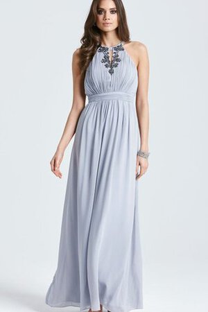 Robe demoiselle d'honneur long moderne en chiffon avec perle avec sans manches - Photo 1