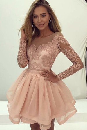 Robe fête de la rentrée decoration en fleur en organza mignonne encolure ronde naturel - Photo 1