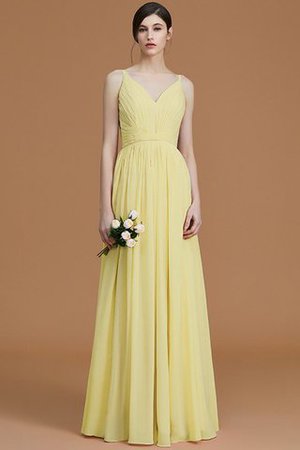 Abito da Damigella A Terra Naturale Principessa in Chiffon A-Line - Foto 14