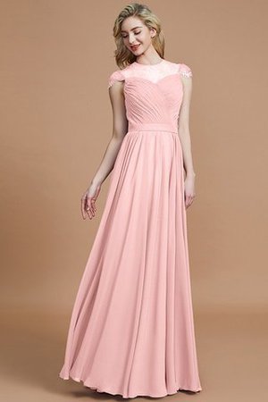 Robe demoiselle d'honneur naturel avec chiffon ligne a de princesse jusqu'au sol - Photo 26