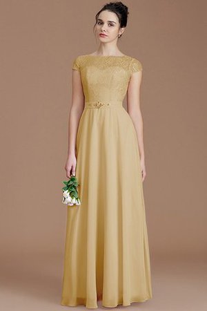 Robe demoiselle d'honneur naturel fermeutre eclair ligne a de col bateau en chiffon - Photo 17