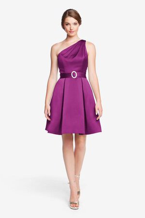 Plissiertes Ein Schulter mini Brautjungfernkleid - Bild 11