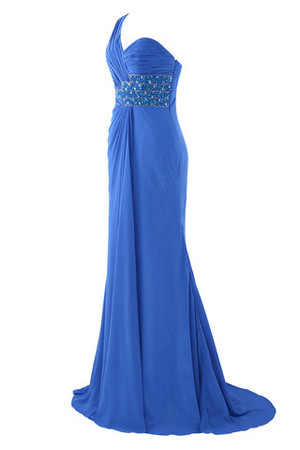 Herz-Ausschnitt Ärmellos normale Taille schick formelles Abendkleid mit Falte Mieder - Bild 4