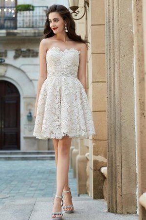 Robe de bal courte naturel de princesse a-ligne avec zip - Photo 4