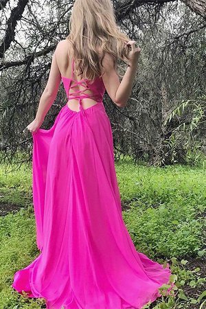 Chiffon A-Line Prinzessin Wunderbar Abendkleid mit Rüschen - Bild 2