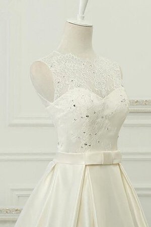 Ärmellos dreiviertel Länge Ärmeln Spitze Duchesse-Linie einfaches Brautkleid mit Pailletten - Bild 2