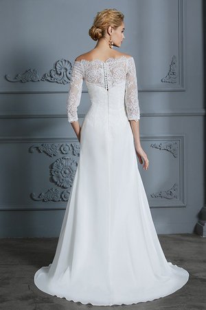 Robe de mariée en 3/4 manche de sirène charmant avec broderie simple - Photo 2