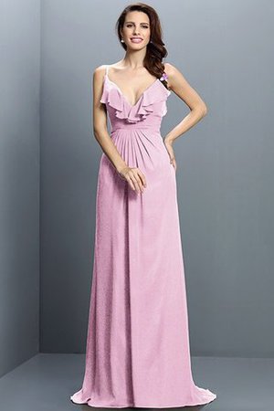 Abito da Damigella Senza Maniche in Chiffon Lunghi con Festone Conotta - Foto 22