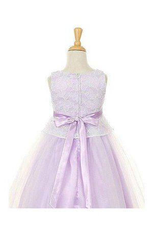 Robe de cortège enfant plissé en tulle manche nulle encolure ronde longueur au ras du sol - Photo 3