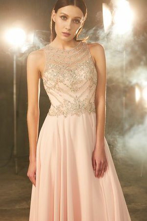 Prinzessin Ärmelloses Normale Taille Abendkleid mit Schaufel Ausschnitt aus Chiffon - Bild 5