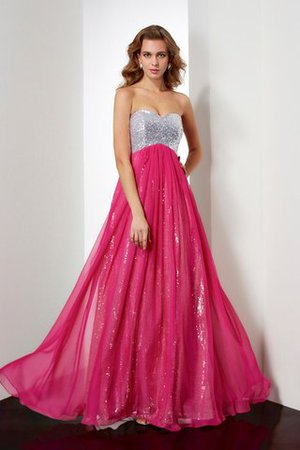 Robe de bal longue avec perle en chiffon longueur au ras du sol de col en cœur - Photo 1