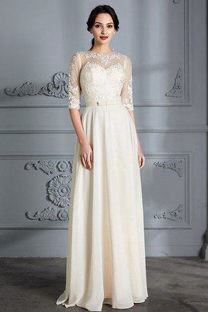 Abito da Sposa in Chiffon con Mezze Maniche a Spiaggia A-Line Senza Maniche - Foto 3