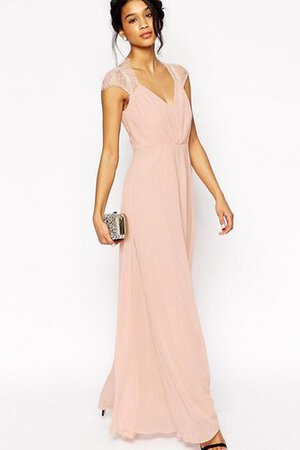 Romántico Vestido de Dama de Honor de Corte-A de Encaje Adorno de Volantes Adorno - Foto 3